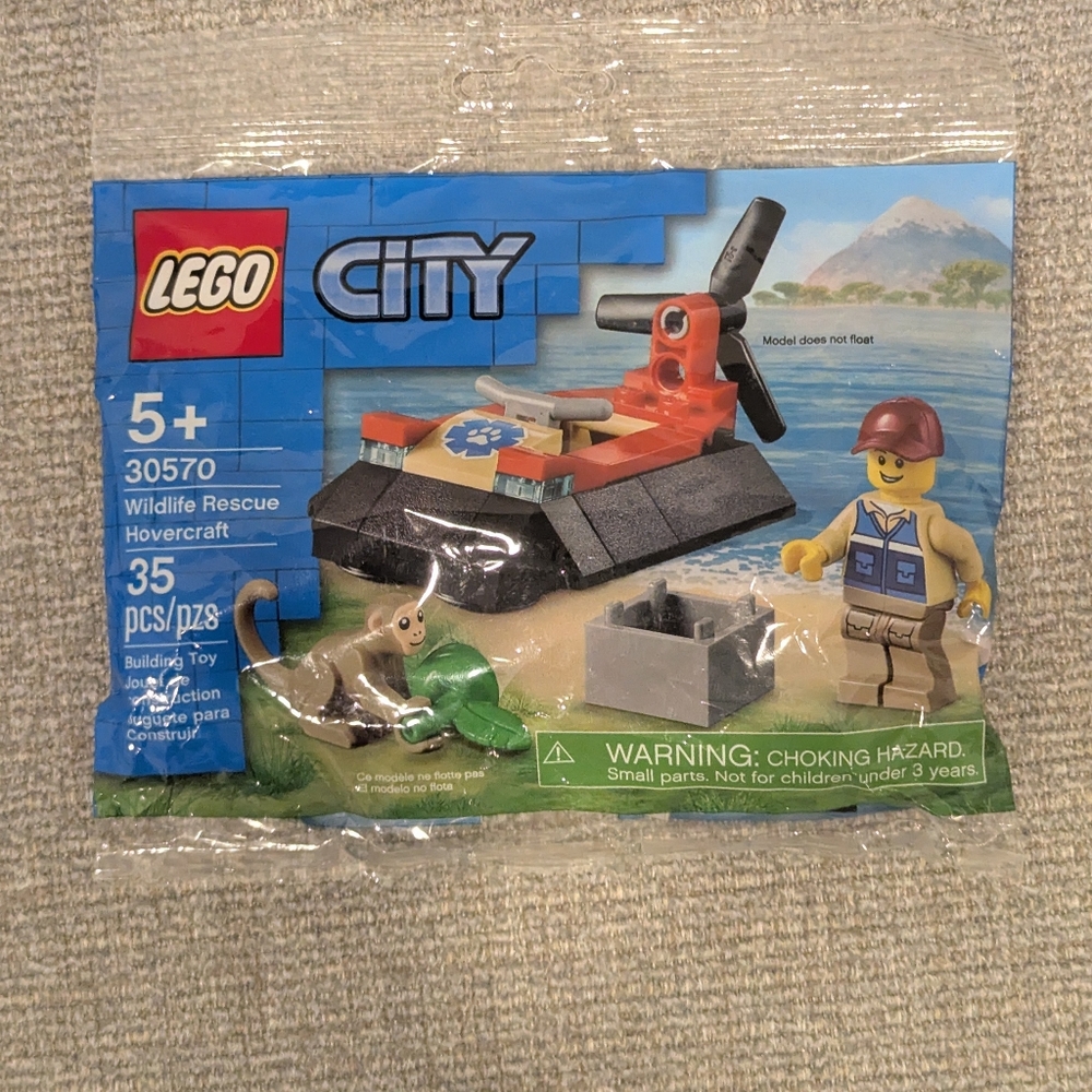LEGO City 30570 Wildlife Rescue Hovercraft set for kids, 35 pc New